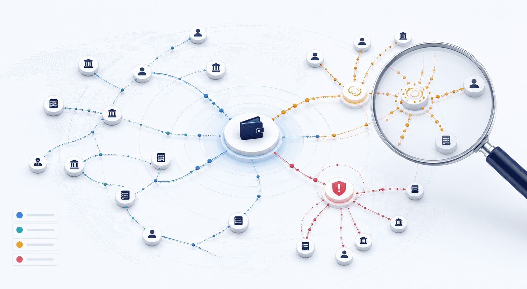 Risk map of wallet exposure for trading decisions